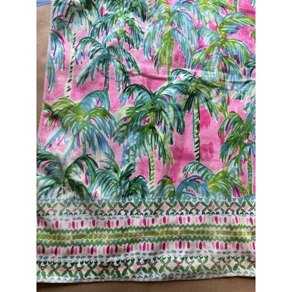 Preppy Palm Beach Oversized Pool/Beach Towel Suite View Pink Green Palm Tree - Picture 3 of 8